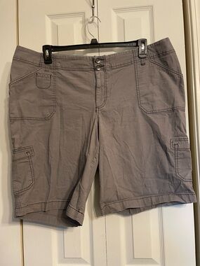 Lane Bryant Gray Cargo Bermuda Shorts